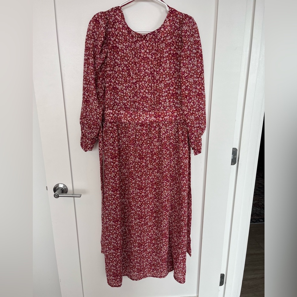BLUE RAIN Floral Midi Dress
